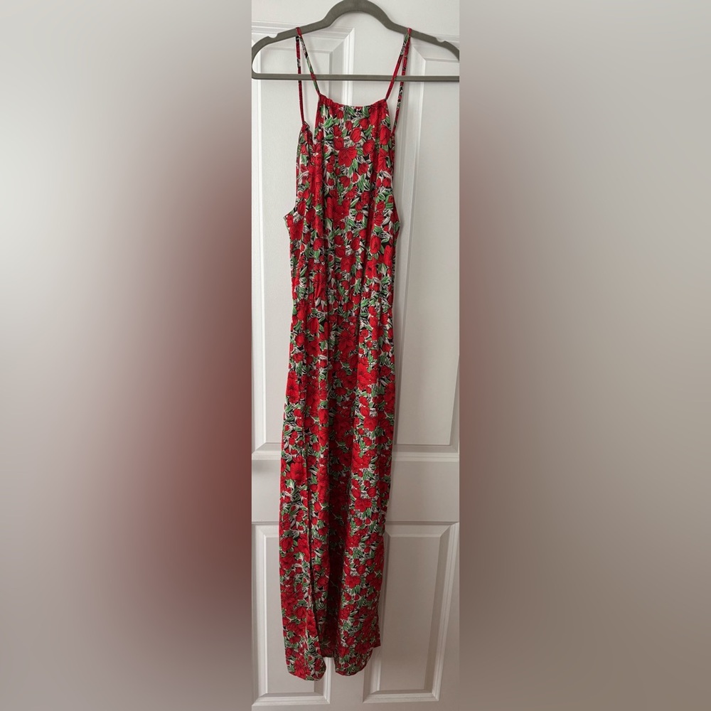 SHEIN Red Floral Maxi Dress